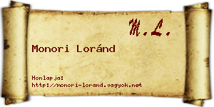 Monori Loránd névjegykártya